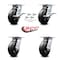 Service Caster 6 Inch Rubber on Steel Caster Set with Roller Bearing 4 Swivel Lock and 2 Brake SCC-35S620-RSR-SLB-BSL-2-BSL-2 - alternate 5